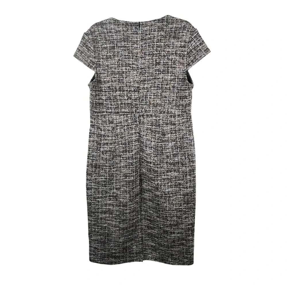 Grace‎ Karin Sheath Dress Womens Multicolor Tweed Square Neck Cap Sleeve XL